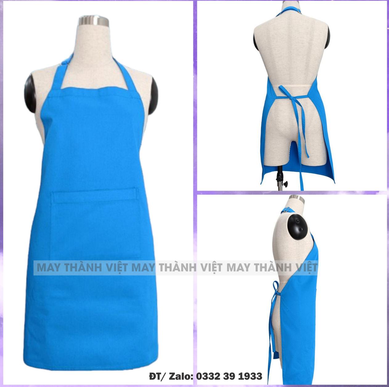 tạp dề đồng phục màu xanh dương