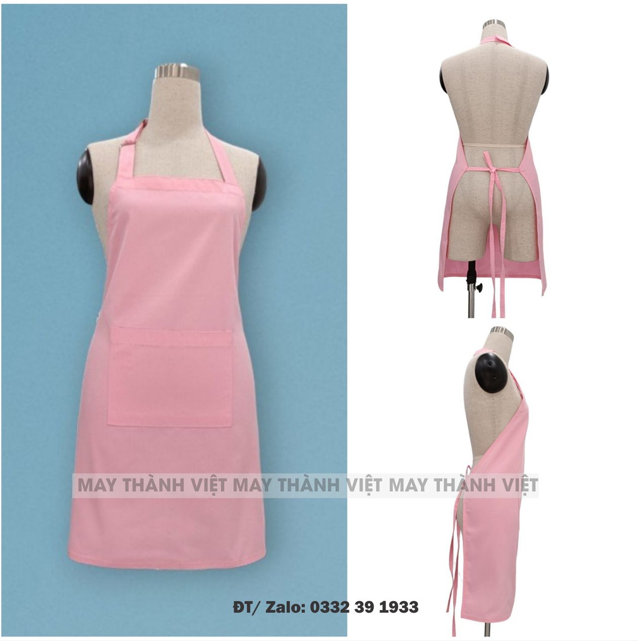 Tạp dề quán cafe màu hồng