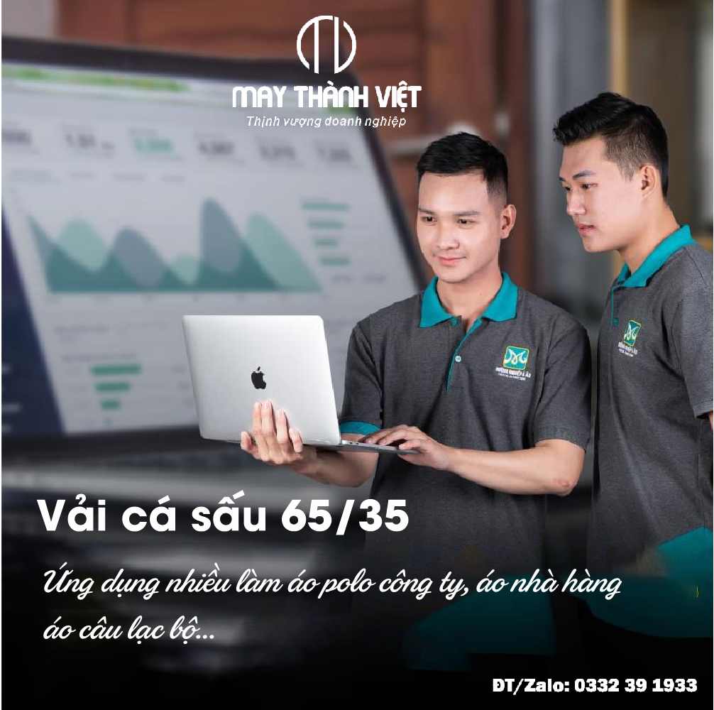 Vải cá sấu 65/35 may áo đồng phục