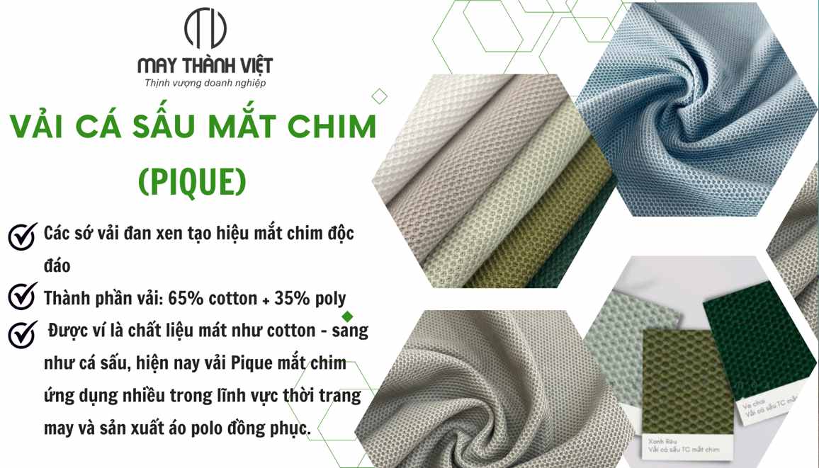 vải cá sấu mắt chim may đồng phục