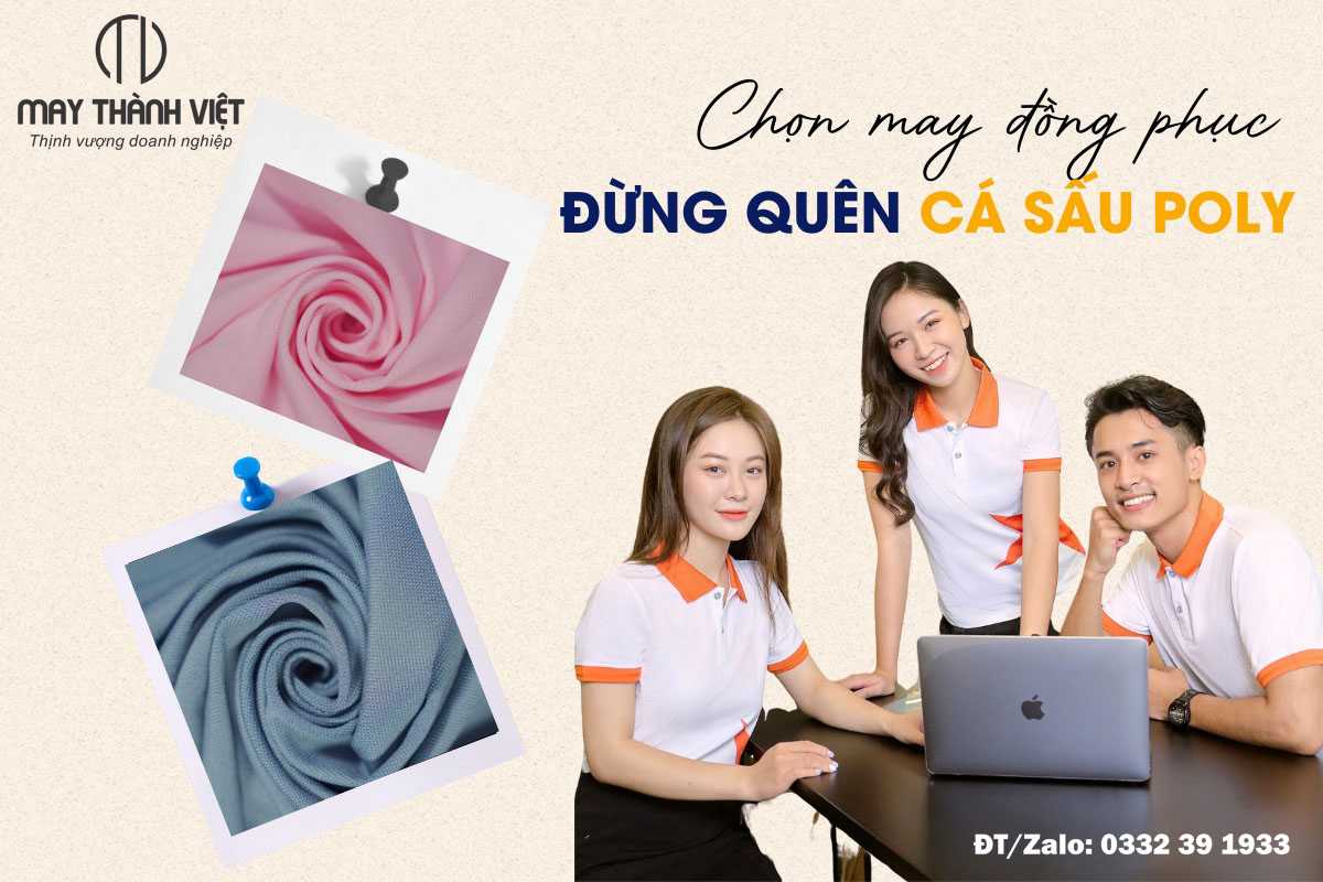 Vải cá sấu poly may áo đồng phục