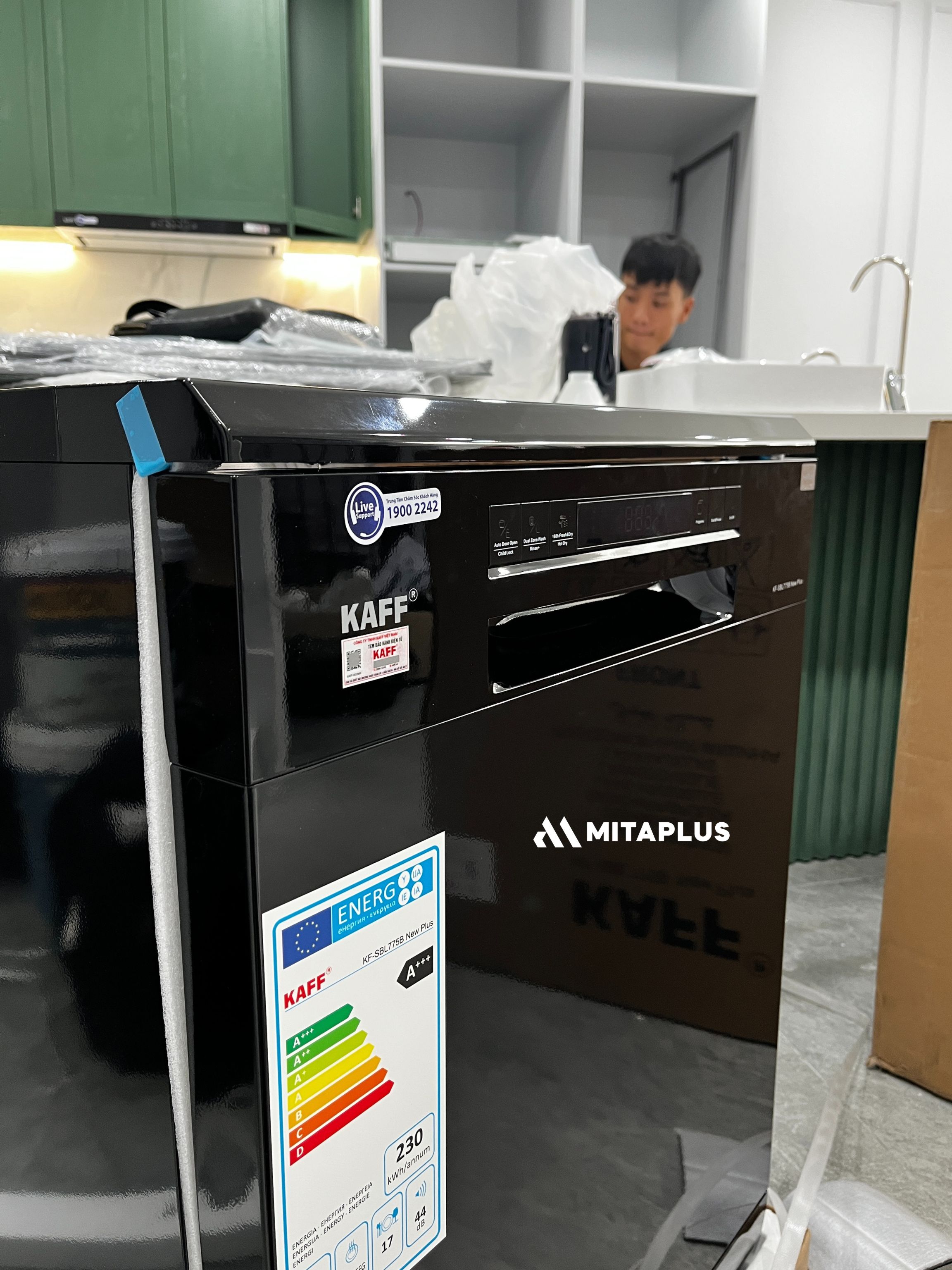 lắp đặt thực tế máy rửa chén Kaff KF-SBL775B New Plus_1