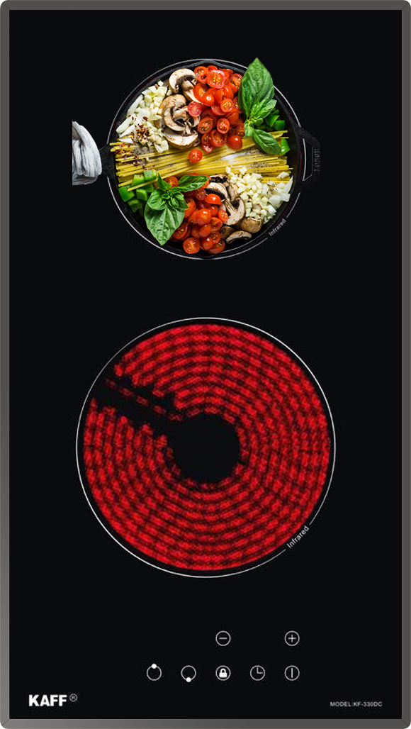 Bếp điện Domino 2 điện Kaff KF-330DC – Sang trọng, bền bỉ, an toàn tuyệt đối