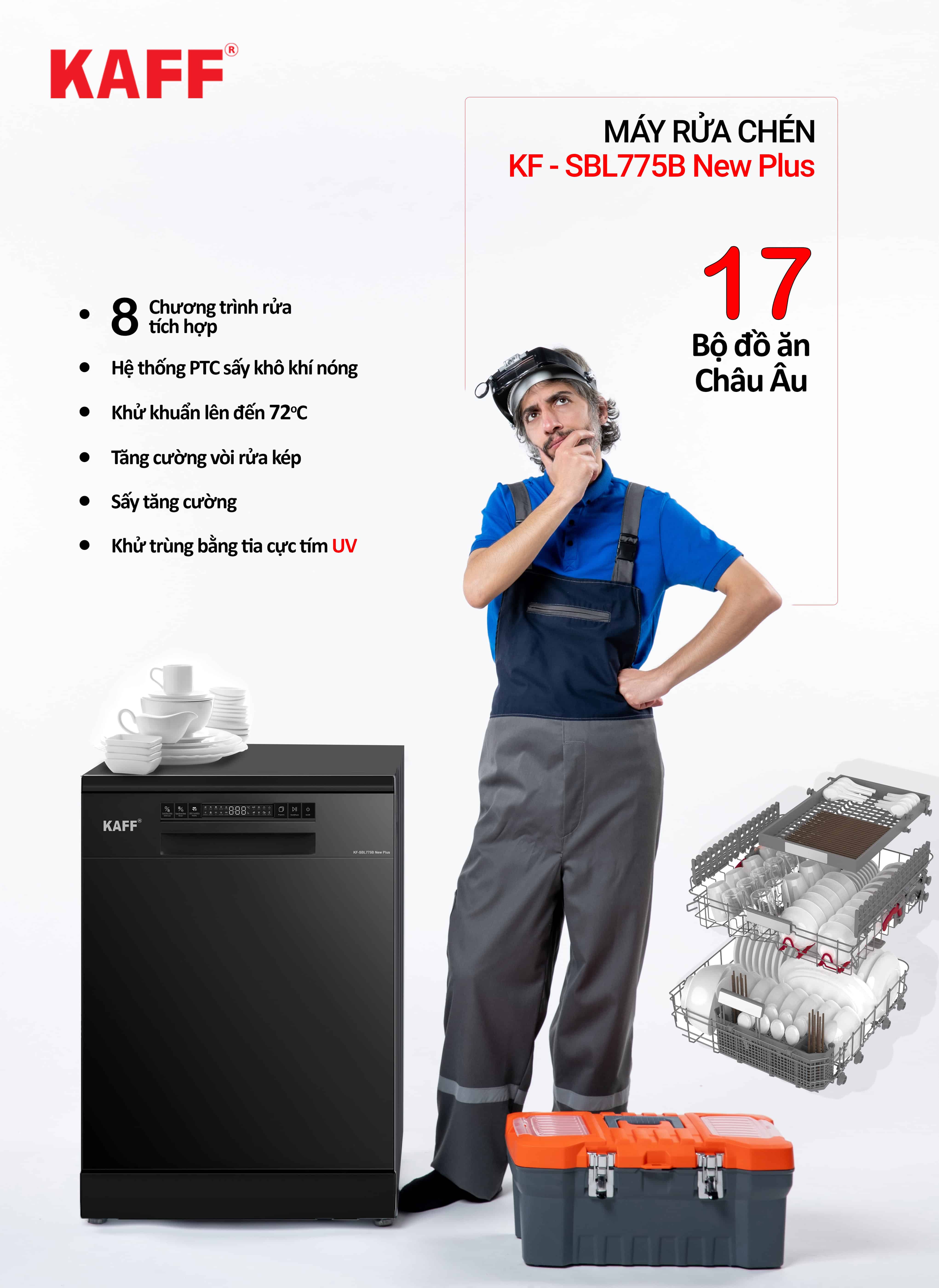 Máy rửa chén Kaff KF-SBL775B New Plus