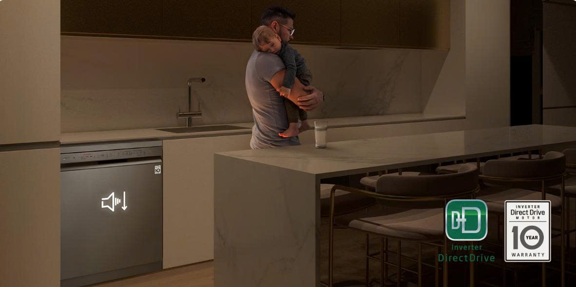 Máy rửa bát LG QuadWash TrueSteam™ màu đen LDT14BLA4 – Giải pháp làm sạch bát đĩa đẳng cấp cho căn bếp hiện đại