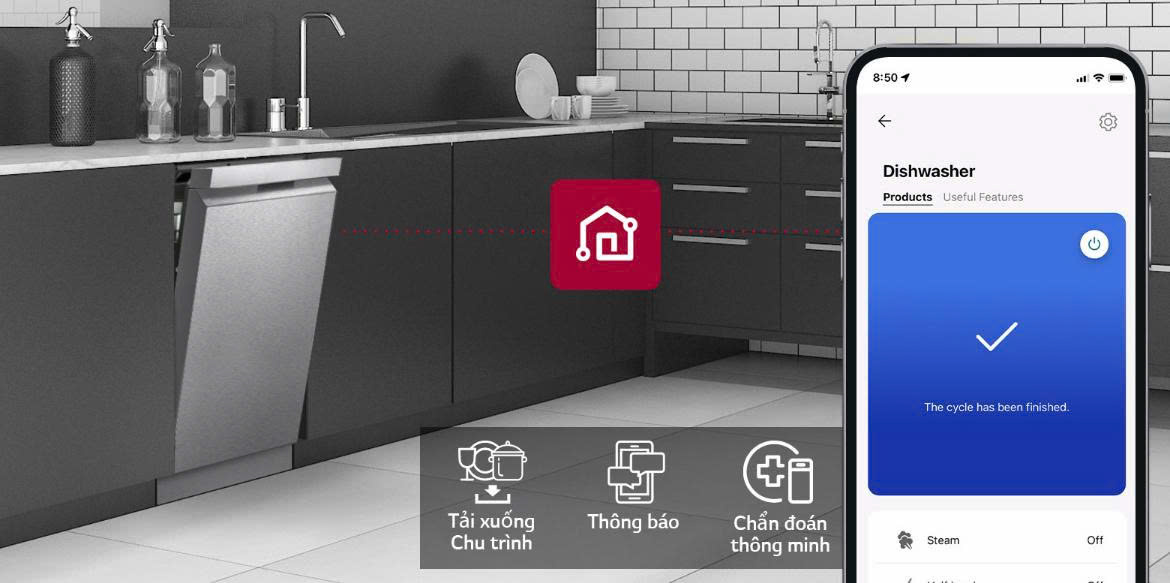 Máy rửa bát LG Quadwash TrueSteam™ màu Be LDT14BGA3: Giải pháp rửa bát thông minh cho căn bếp hiện đại