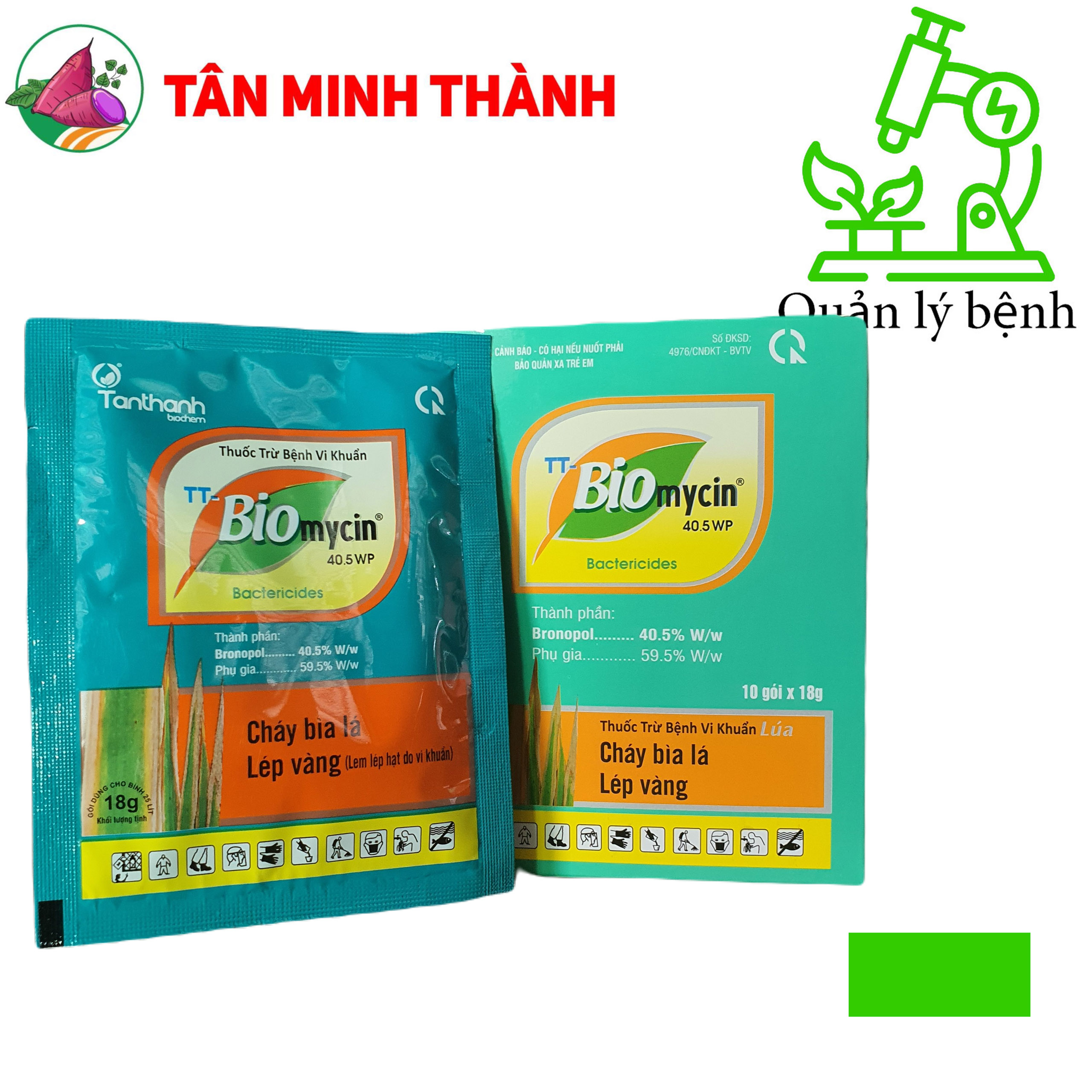 Biomycin 40.5WP - Thuốc trừ bệnh cháy bìa lá, lép vàng, héo xanh, loét trái, đốm lá