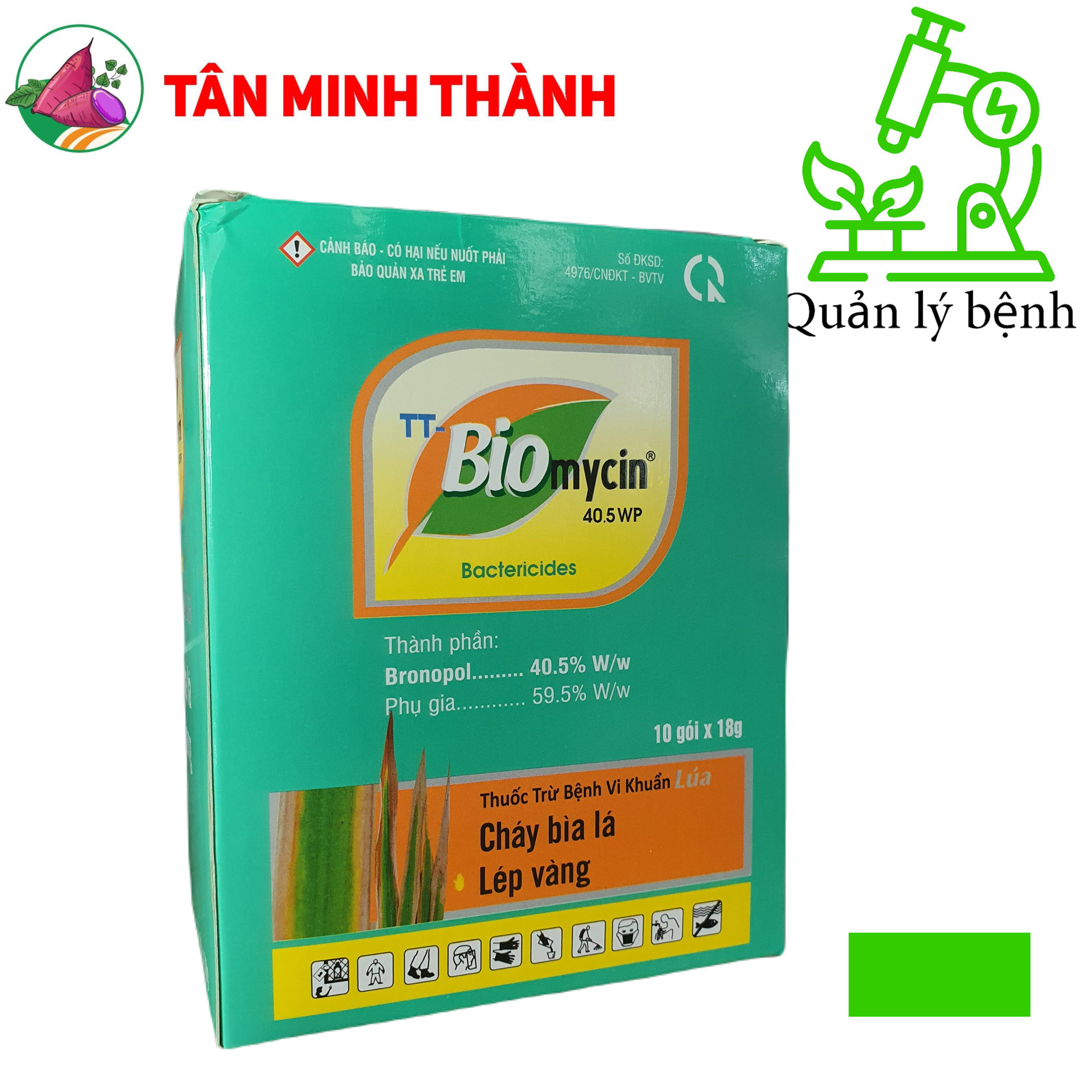 Biomycin 40.5WP - Thuốc trừ bệnh cháy bìa lá, lép vàng, héo xanh, loét trái, đốm lá