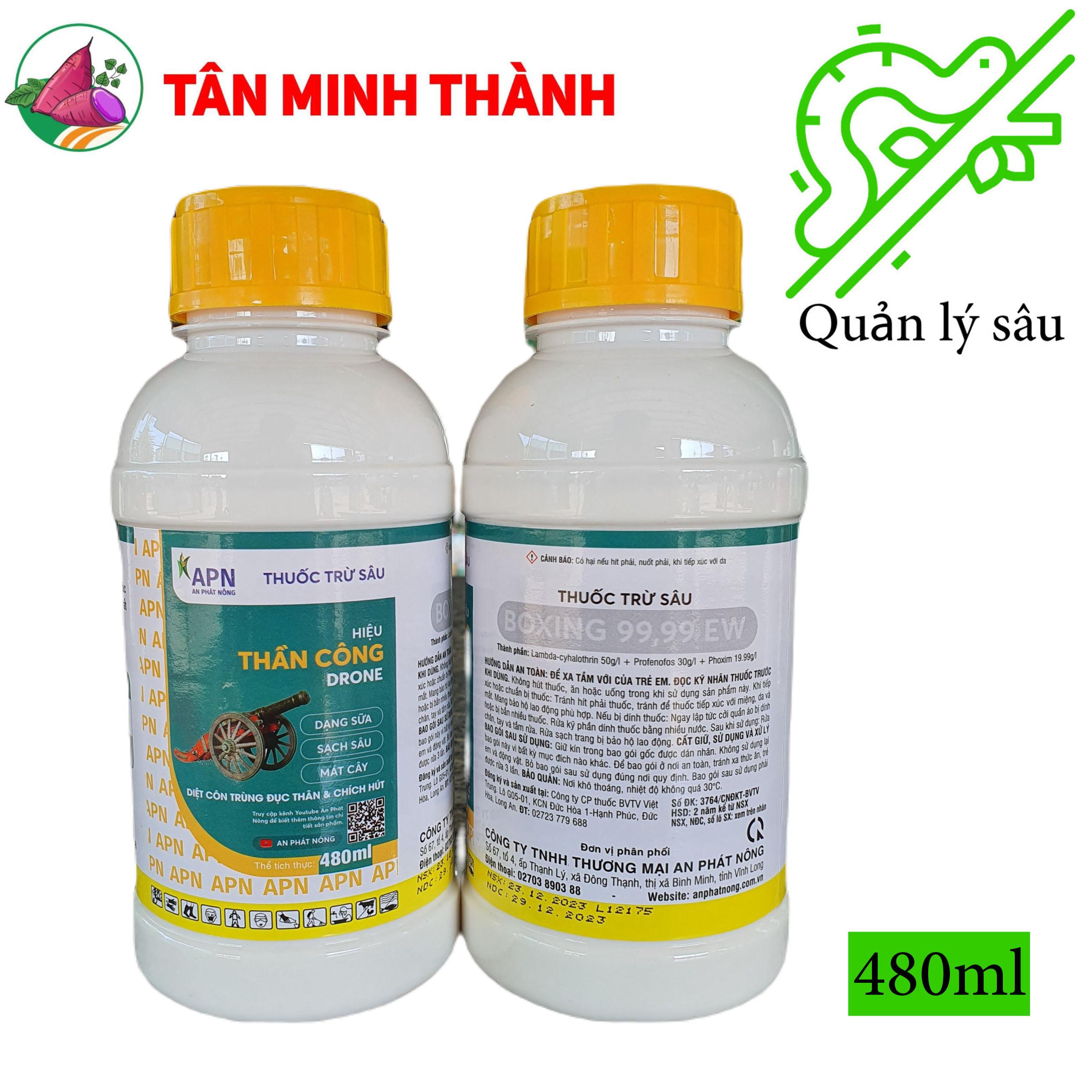 Boxing Thần Công 99.99EW - Thuốc đặc trị sâu cuốn lá, ruồi vàng, rệp sáp, sâu ăn lá, bọ nhảy, sâu đục thân, sùng khoai lang