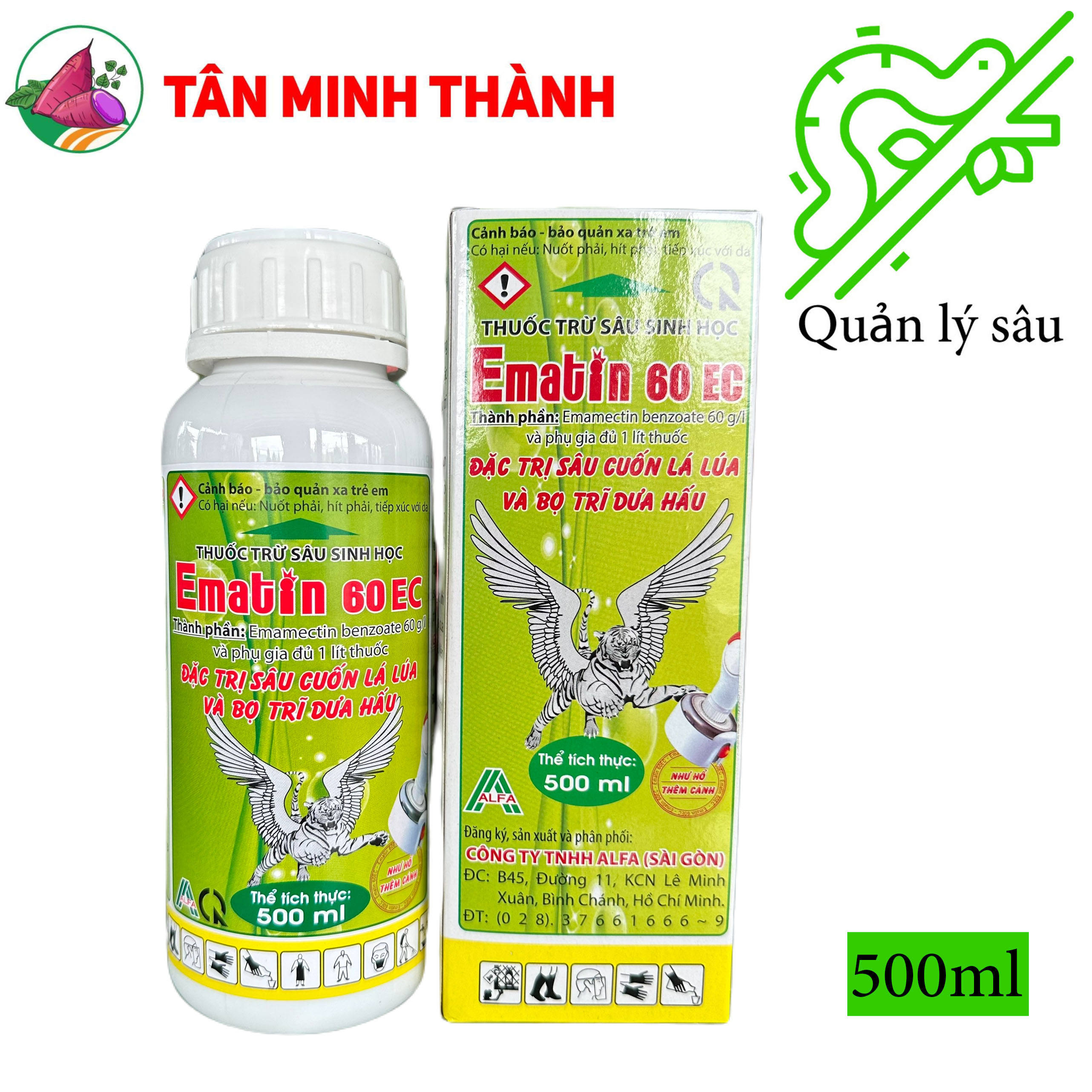 Ematin 60EC - Thuốc đặc trị sâu cuốn lá, bọ trĩ