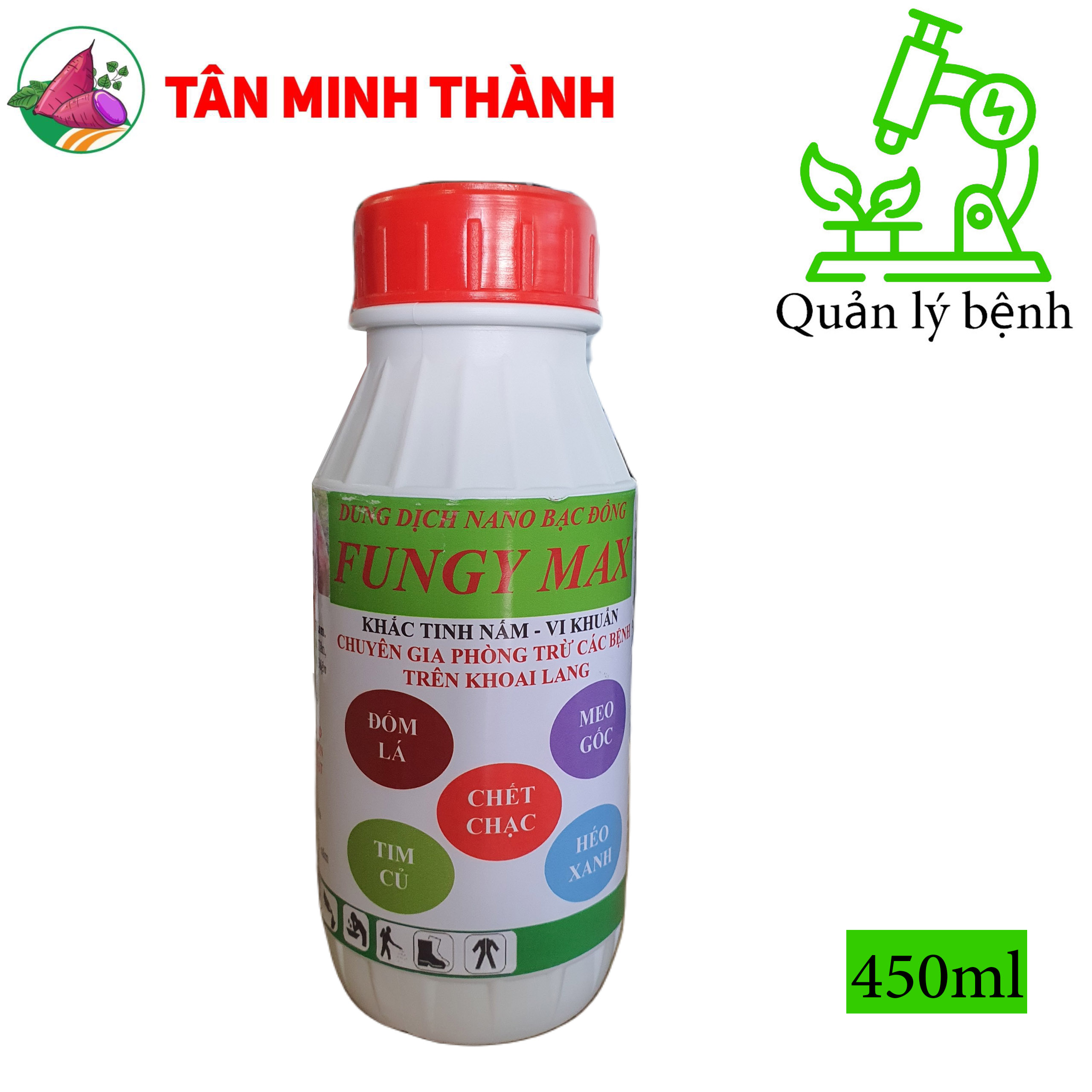 Fungy Max - Thuốc chuyên bệnh khoai lang, phòng trị chết chạc, meo gốc, tim củ, héo xanh, đốm lá