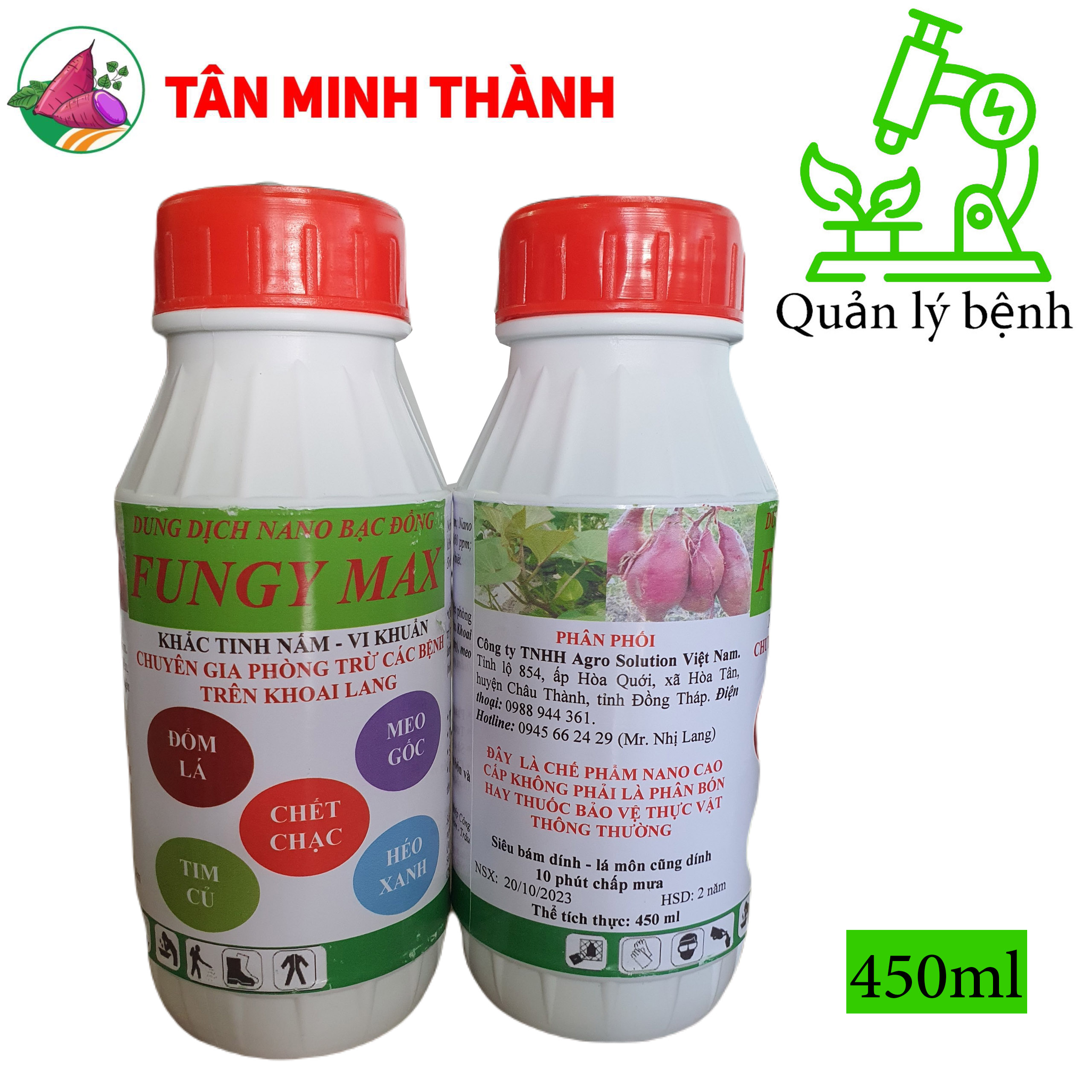 Fungy Max - Thuốc chuyên bệnh khoai lang, phòng trị chết chạc, meo gốc, tim củ, héo xanh, đốm lá