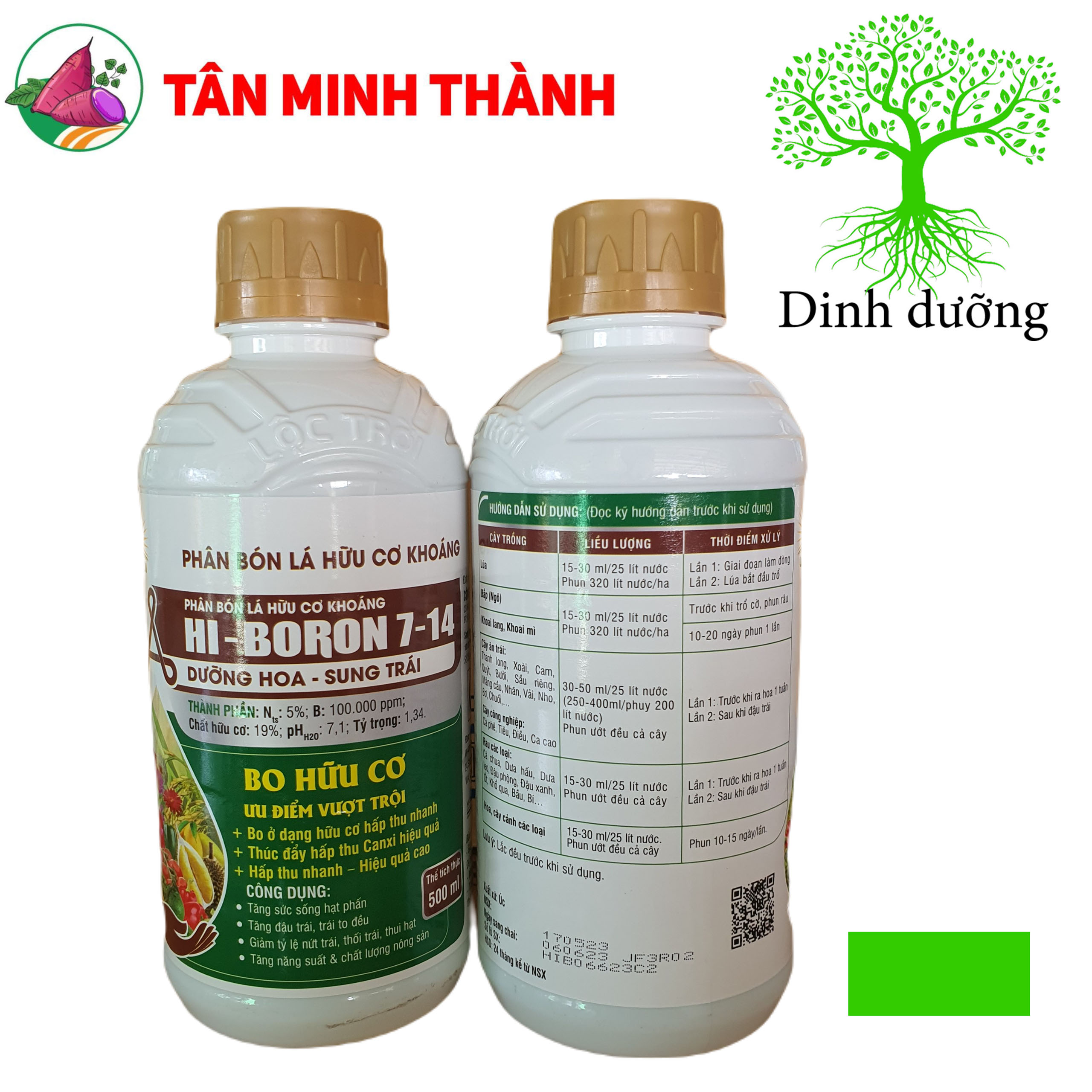 Hi Boron 7-14 - Phân bón hữu cơ khoáng, đậu trái, to trái, chống rụng hoa, rụng trái, ngừa nứt trái, thối trái