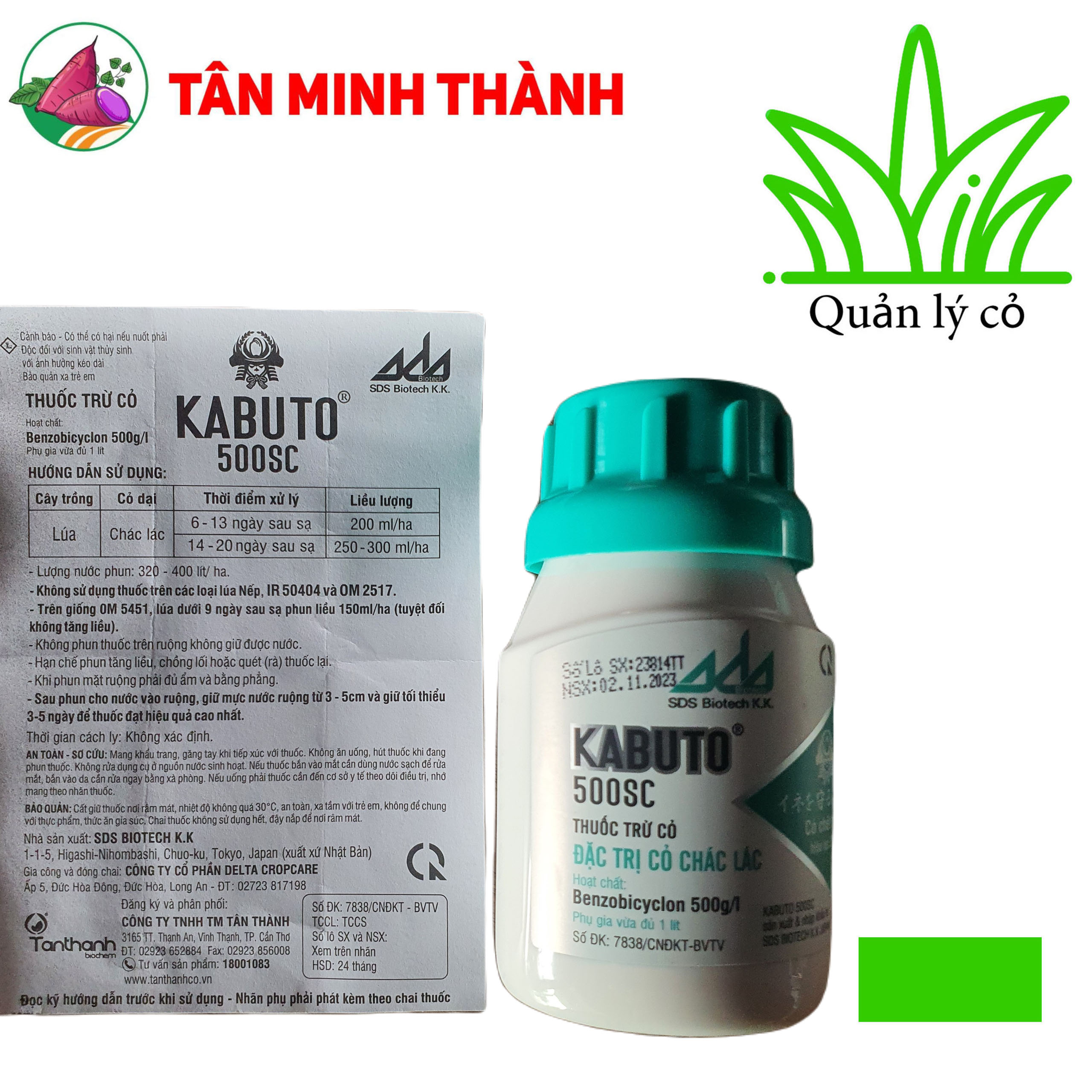 Kabuto 500SC - Tân Thành - Thuốc đặc trị diệt cỏ chác lác cho ruộng lúa