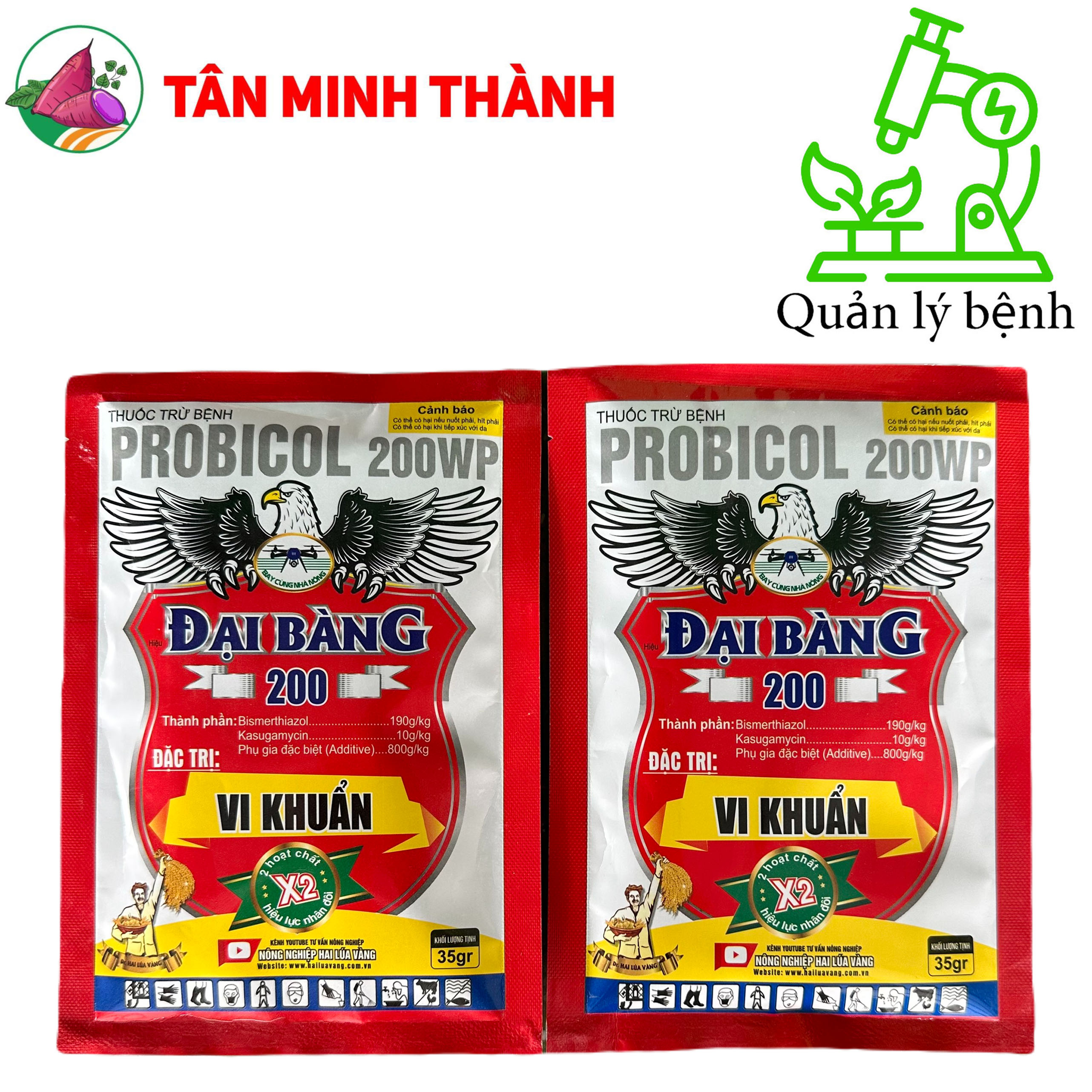 Probicol 200WP - Thuốc đặc trị vi khuẩn gây cháy bìa lá, bạc lá, cháy lá, thối nhũn, héo xanh, thối củ