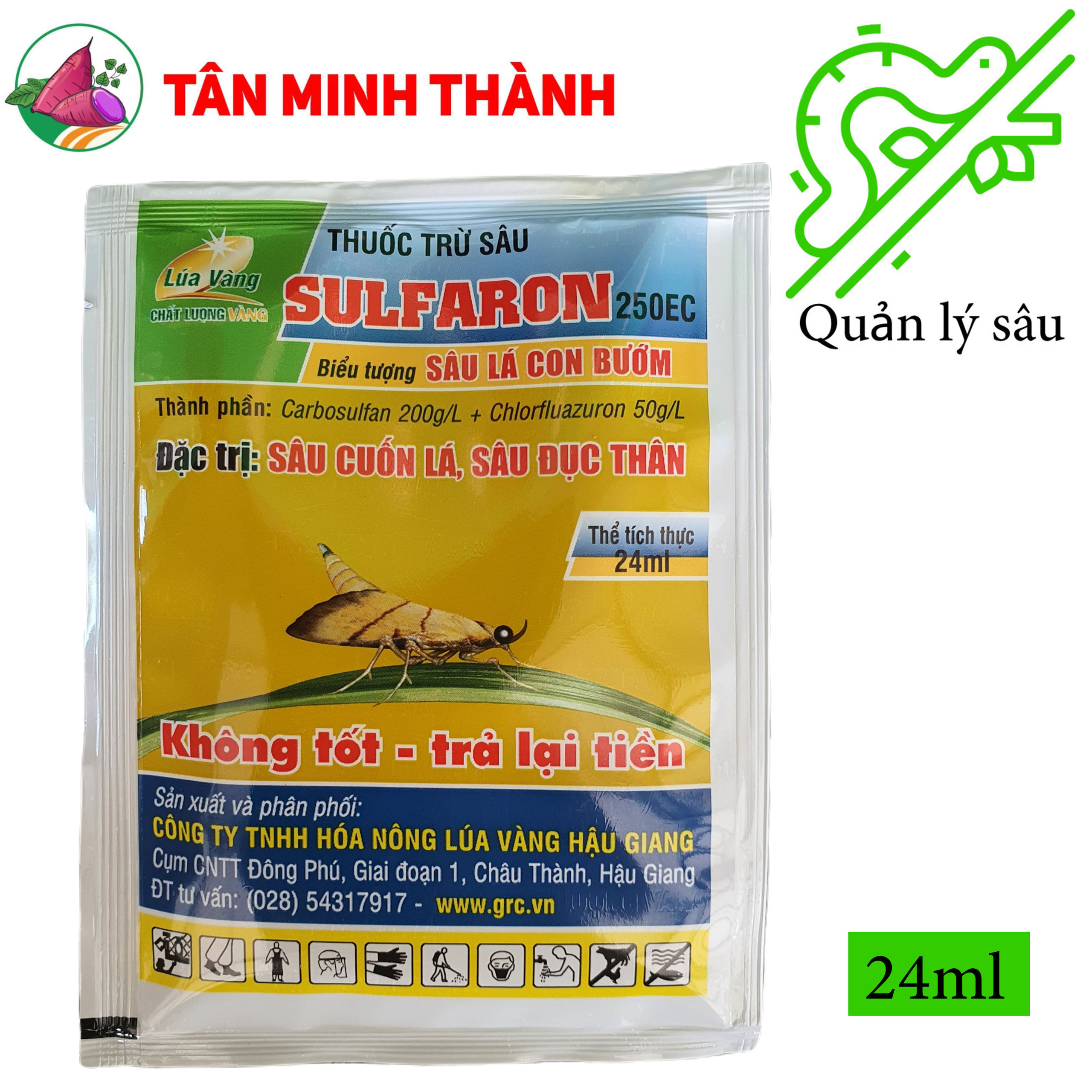 Sulfaron 250EC Bướm - Thuốc đặc trị sâu cuốn lá, sâu đục thân, sâu xanh, sâu ăn lá