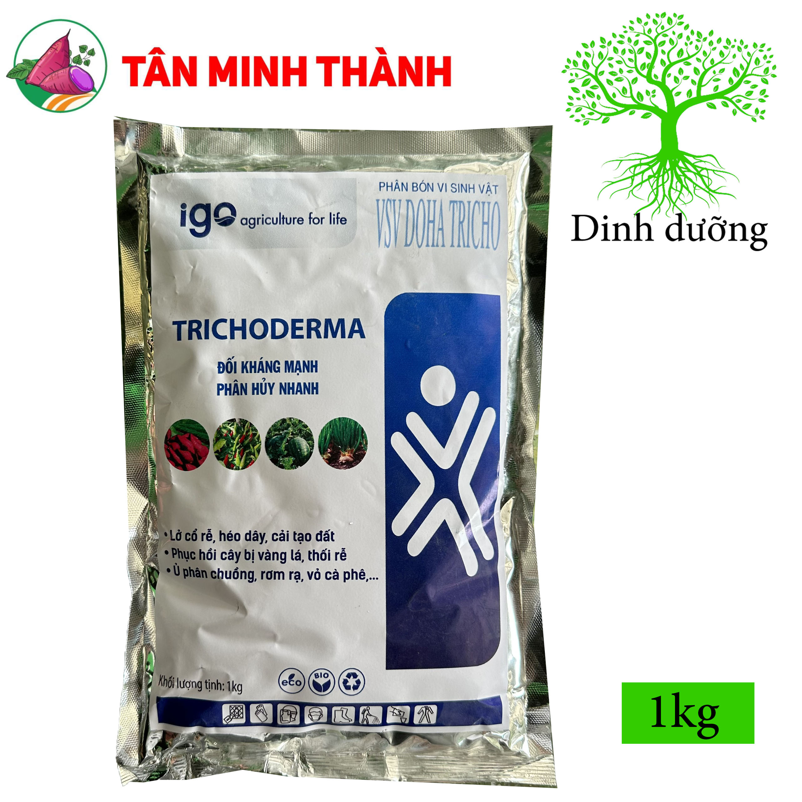 Trichoderma - Thuốc cải tạo đất, phân hủy rơm gạ, phân giải hữu cơ, hạn chế nấm bệnh, tuyến trùng