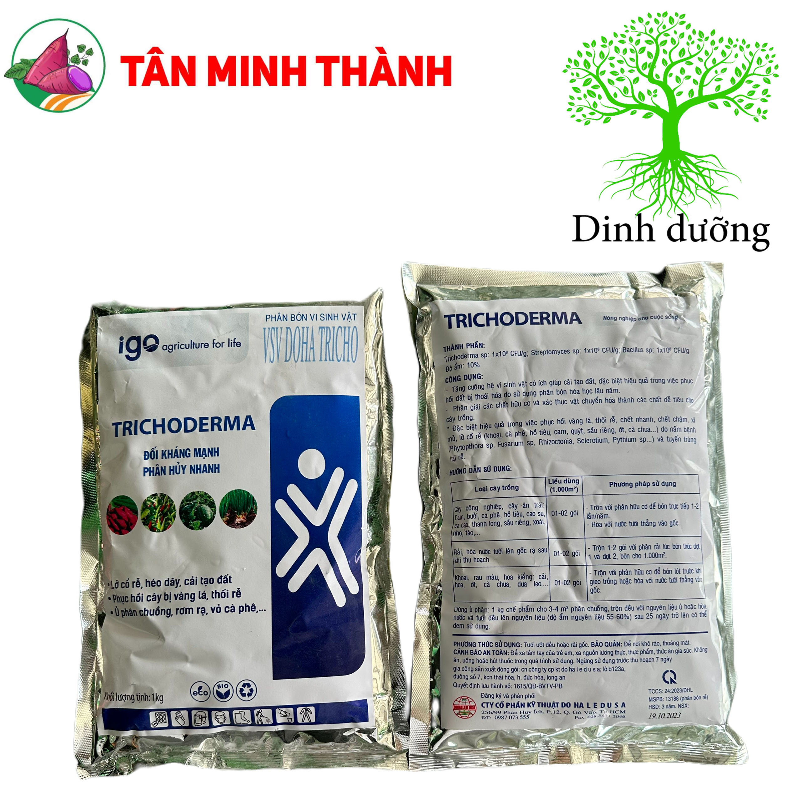 Trichoderma - Thuốc cải tạo đất, phân hủy rơm gạ, phân giải hữu cơ, hạn chế nấm bệnh, tuyến trùng