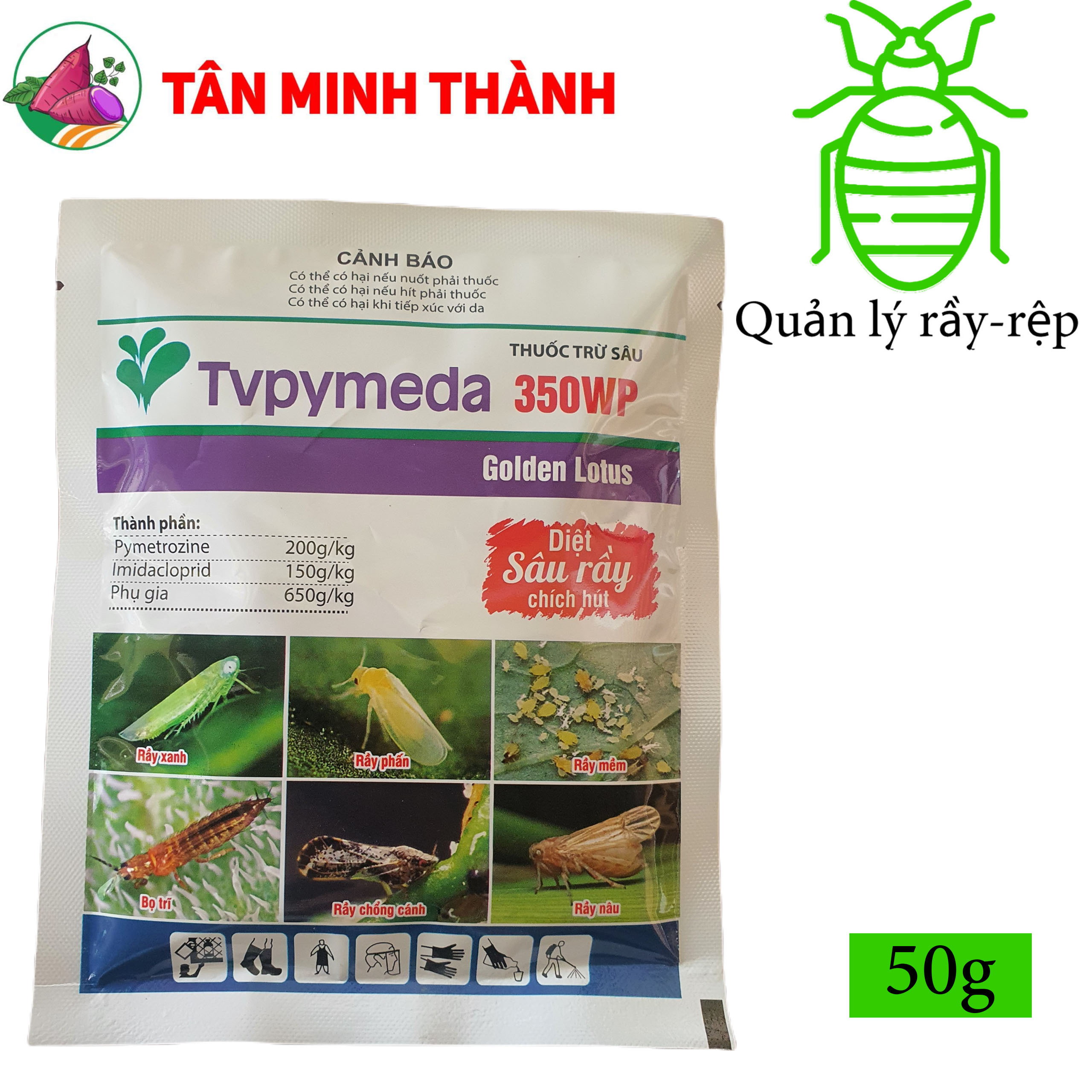 Tv Pymeda 350WP - Thuốc đặc trị rầy xanh, rầy phấn trắng, rầy mềm, bọ trĩ, rầy chổng cánh, rầy nâu