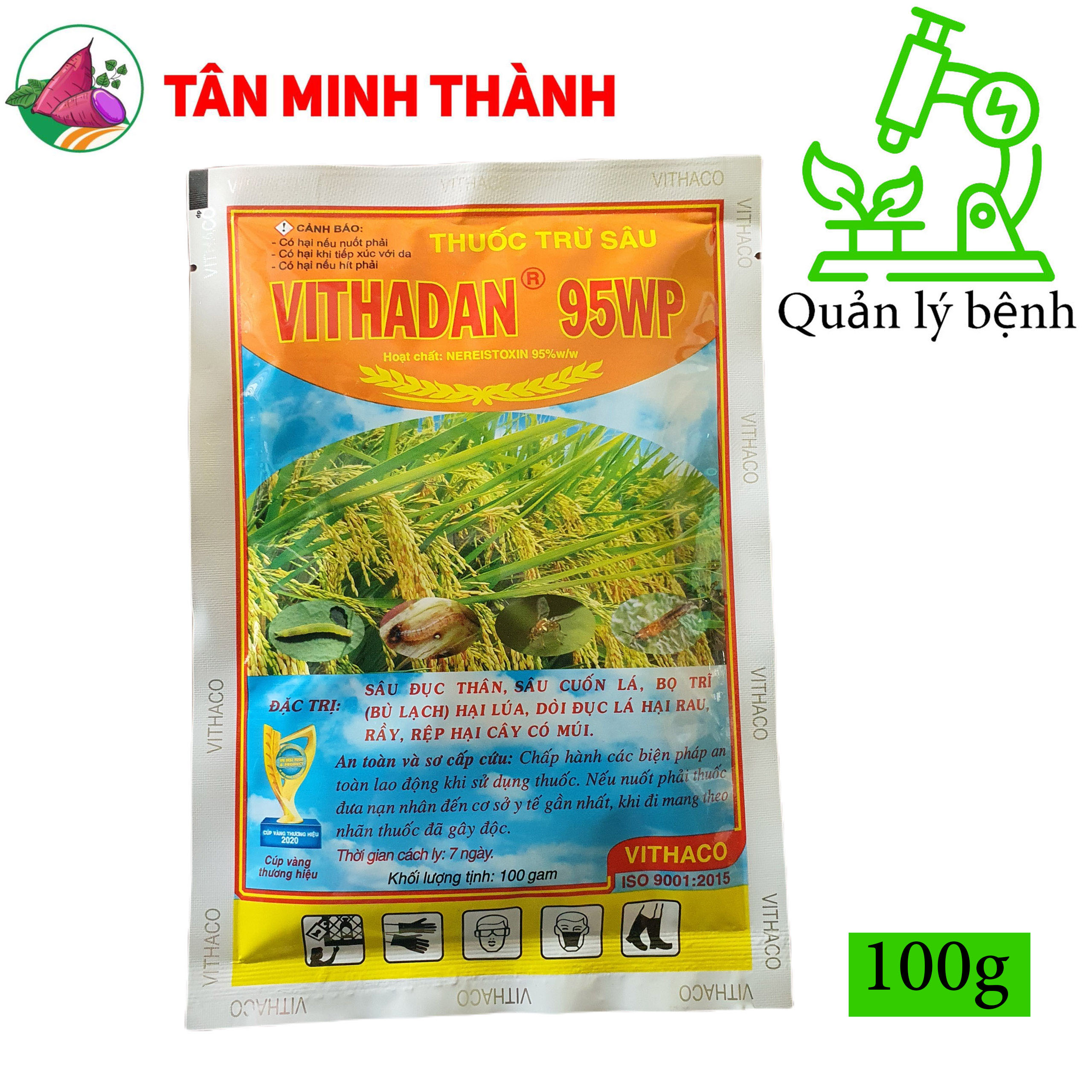 Vithadan 95wp - Thuốc đặc trị sâu đục thân, sâu cuốn lá, bọ trĩ, sâu ăn tạp, sâu xanh da láng