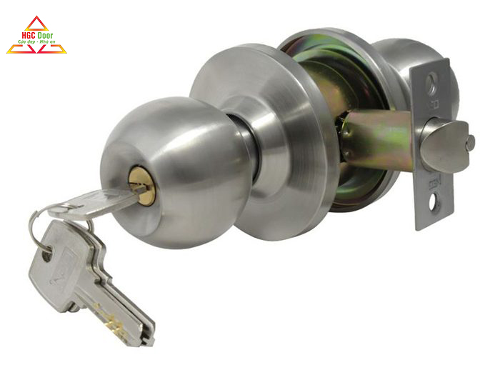 Khóa cửa nhôm nằm tay tròn