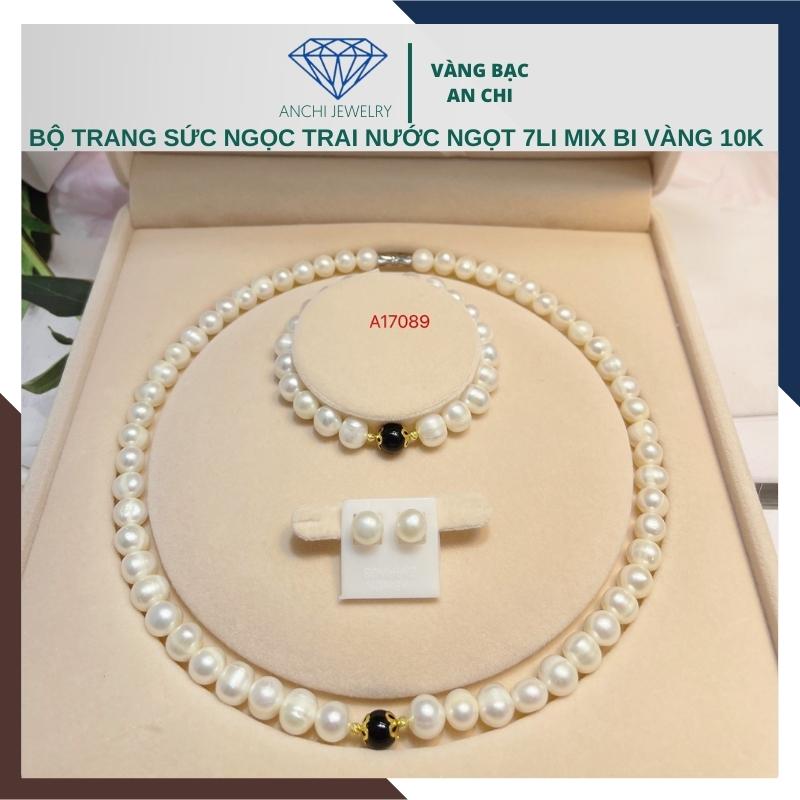 Vòng ngọc trai mix đá mã não cho người lớn tuổi