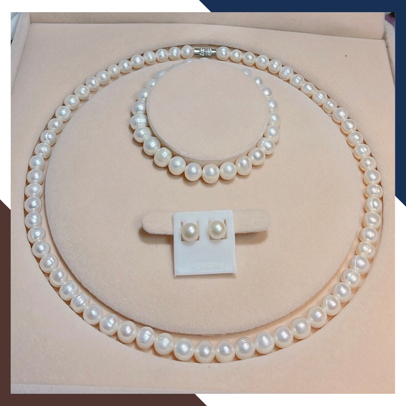 Cấu trúc 3 món trong bộ trang sức ngọc trai BTSNT06