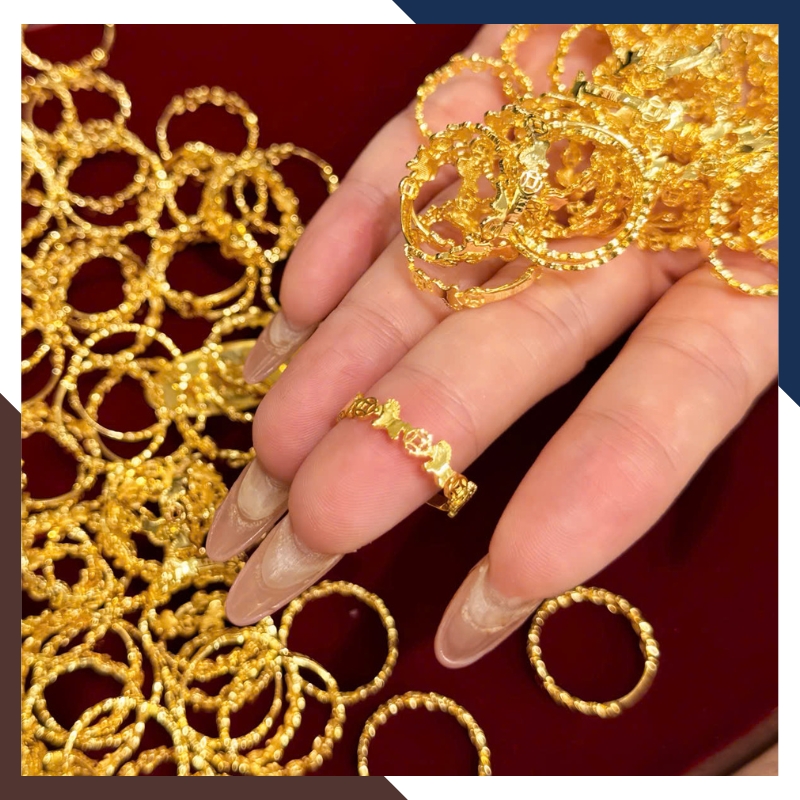 Chất liệu vàng 10K sử dụng cho nhẫn NVNU440