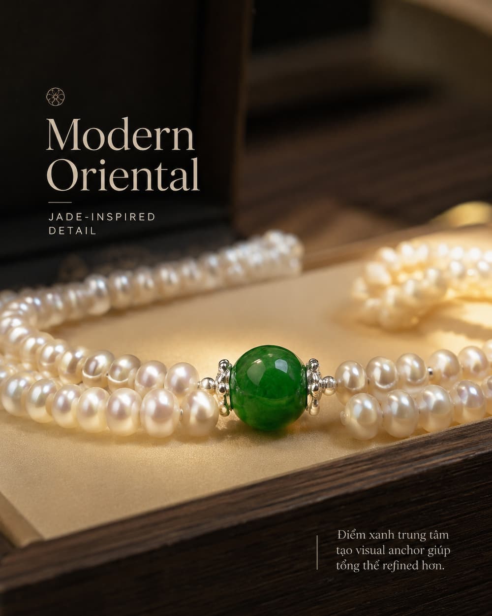 Chi tiết đá xanh jade-inspired của BTSNT252 theo phong cách modern oriental
