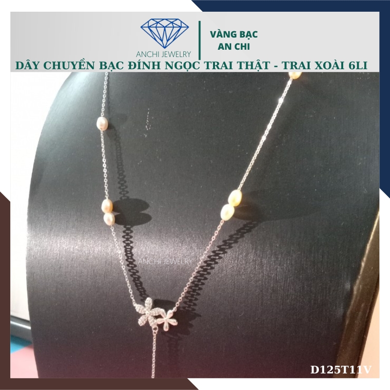 Dây chuyền ngọc trai nữ mặc áo dài thật đẹp mã D125TX11T2l8
