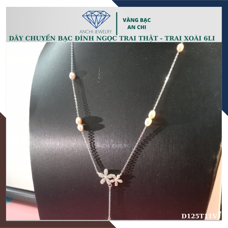 Dây chuyền ngọc trai nữ mặc áo dài thật đẹp mã D125TX11T2l8
