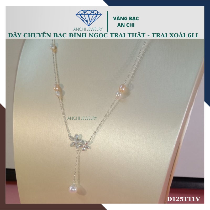 Dây chuyền ngọc trai nữ mặc áo dài thật đẹp mã D125TX11T2l8