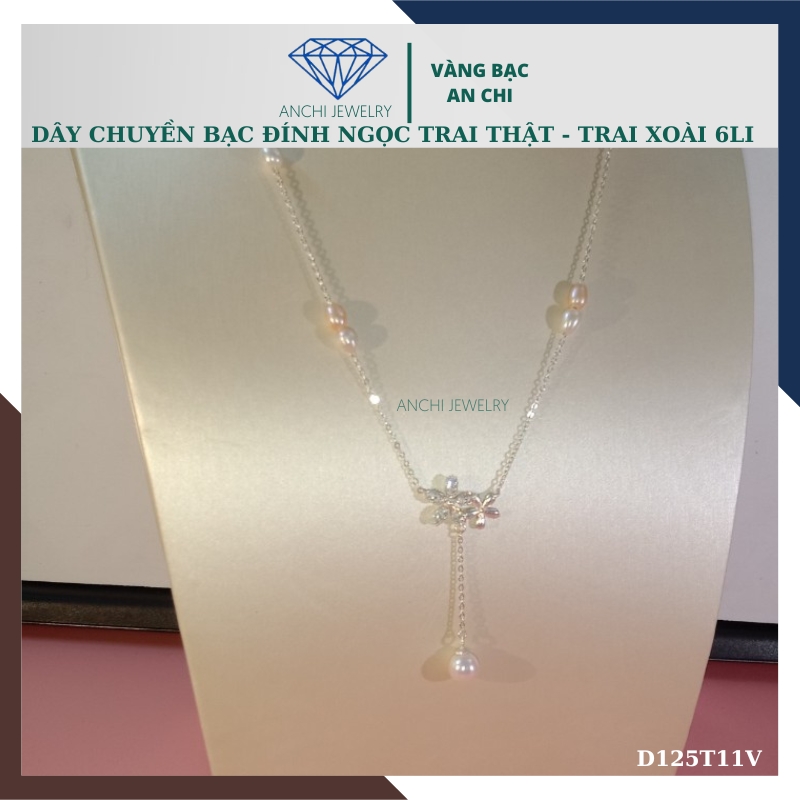 Dây chuyền ngọc trai nữ mặc áo dài thật đẹp mã D125TX11T2l8