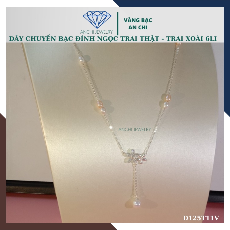 Dây chuyền ngọc trai nữ mặc áo dài thật đẹp mã D125TX11T2l8