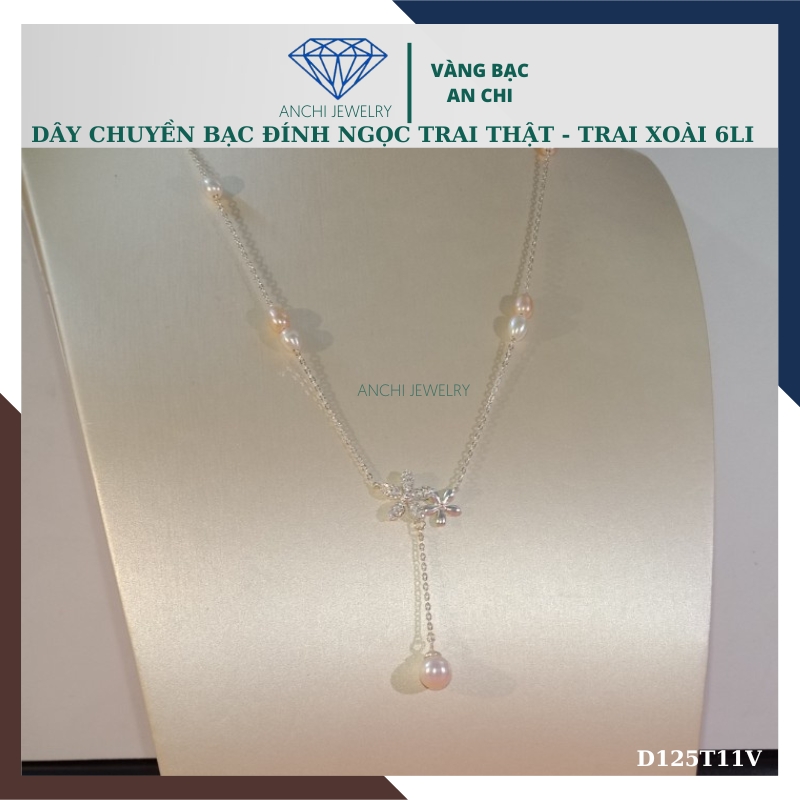 Dây chuyền ngọc trai nữ mặc áo dài thật đẹp mã D125TX11T2l8