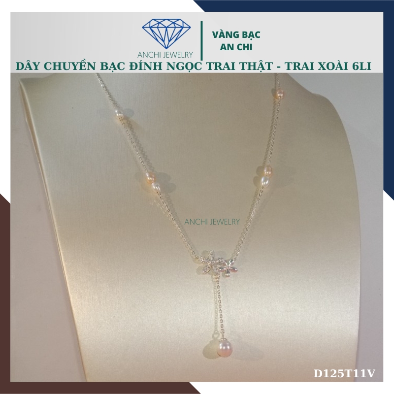 Dây chuyền ngọc trai nữ mặc áo dài thật đẹp mã D125TX11T2l8