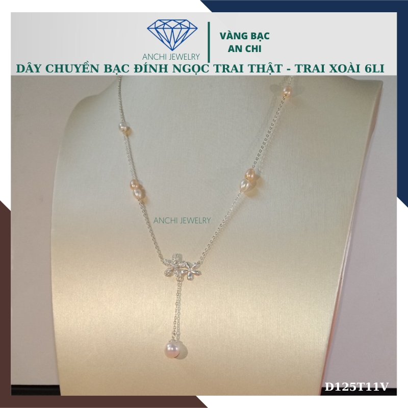 Dây chuyền ngọc trai nữ mặc áo dài thật đẹp mã D125TX11T2l8