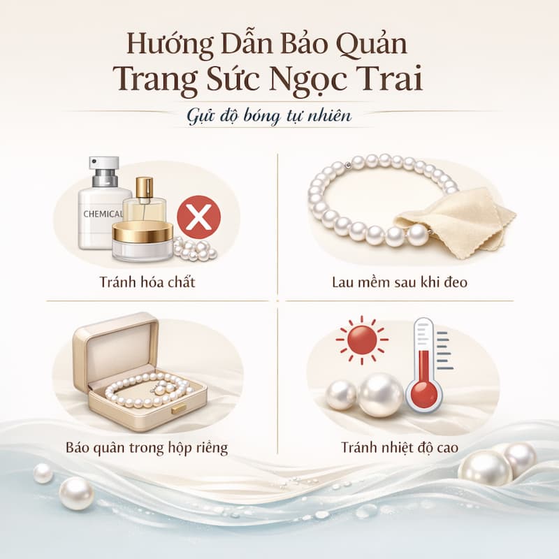 Hướng dẫn bảo quản trang sức ngọc trai đúng cách