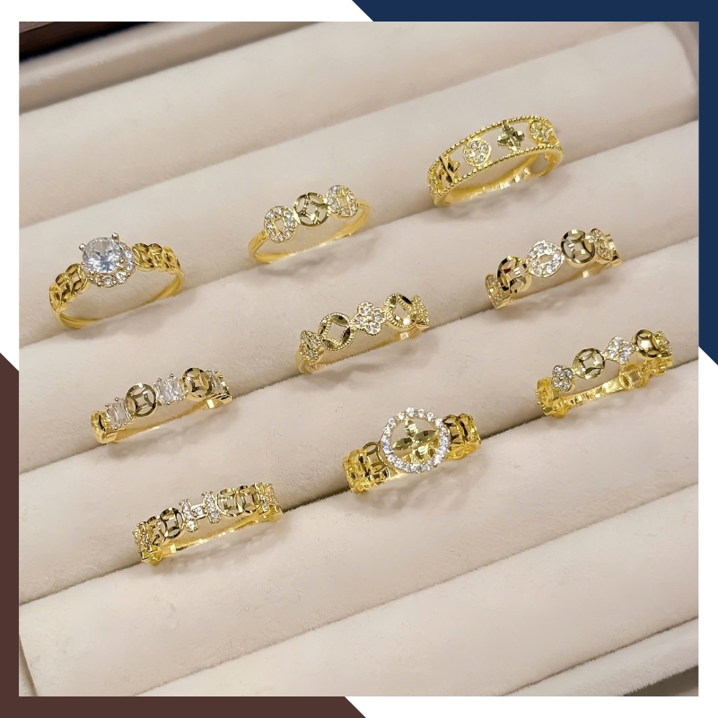 Năm thiết kế nhẫn kim tiền NVNU447 khác nhau về nhịp khối