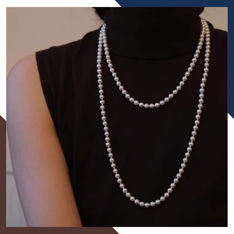 Chuỗi ngọc trai dài VCNT181 khi phối theo độ tuổi và kiểu trang phục thường ngày