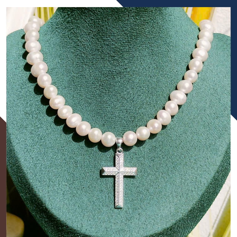 Vòng cổ ngọc trai thánh giá cho đên giáng sinh lung linh huyền ảo