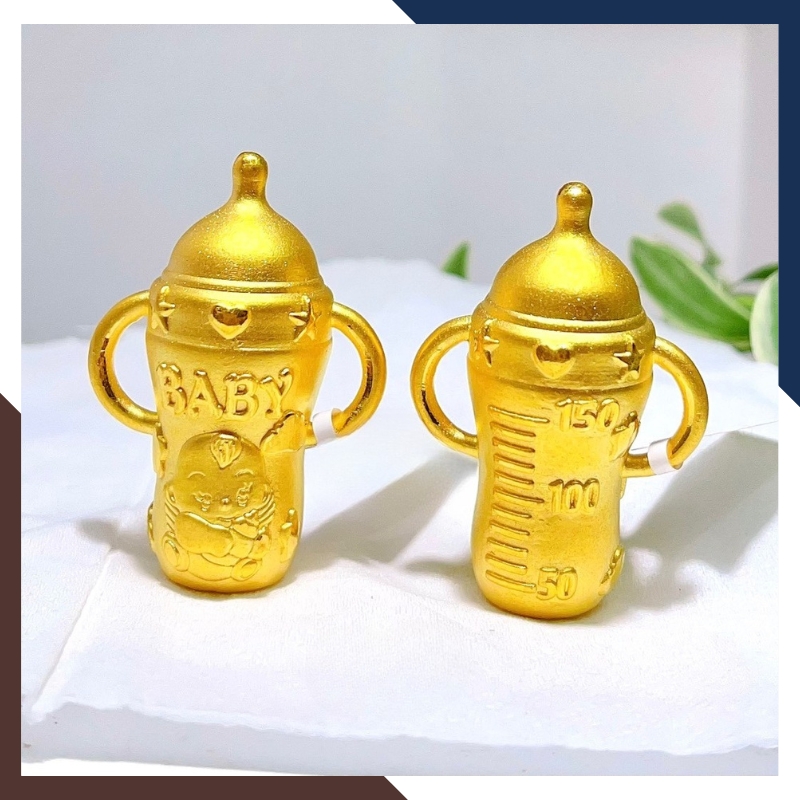 Bình Sữa Vàng 9999 QTV06 - Quà Thôi Nôi/ Đầy Tháng/ Sinh Nhật Cho Bé
