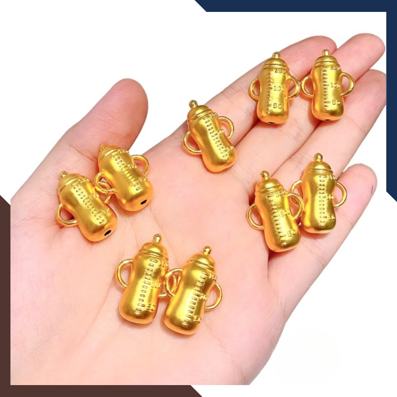 Bình Sữa Vàng 9999 QTV06 - Quà Thôi Nôi/ Đầy Tháng/ Sinh Nhật Cho Bé