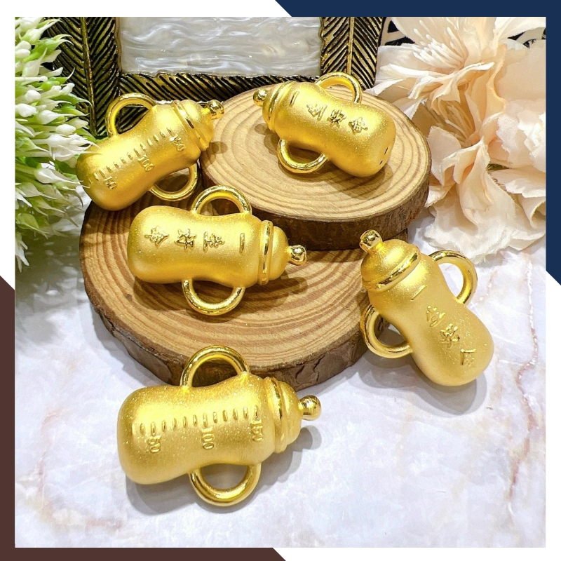 Bình Sữa Vàng 9999 QTV06 - Quà Thôi Nôi/ Đầy Tháng/ Sinh Nhật Cho Bé