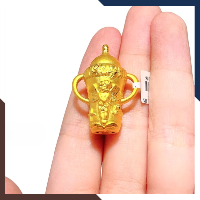 Bình Sữa Vàng 9999 QTV06 - Quà Thôi Nôi/ Đầy Tháng/ Sinh Nhật Cho Bé