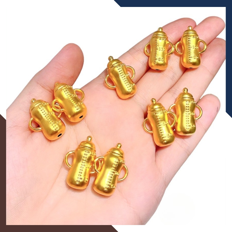 Bình Sữa Vàng 9999 QTV06 - Quà Thôi Nôi/ Đầy Tháng/ Sinh Nhật Cho Bé