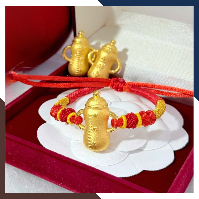 Bình Sữa Vàng 9999 QTV06 - Quà Thôi Nôi/ Đầy Tháng/ Sinh Nhật Cho Bé