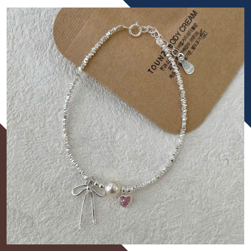 Bộ Dây Chuyền Ngọc Trai Thật Phối Vụn Bạc Cho Nữ BTSNT143