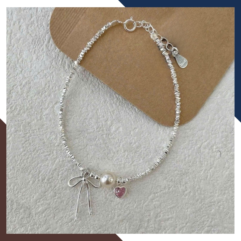 Bộ Dây Chuyền Ngọc Trai Thật Phối Vụn Bạc Cho Nữ BTSNT143