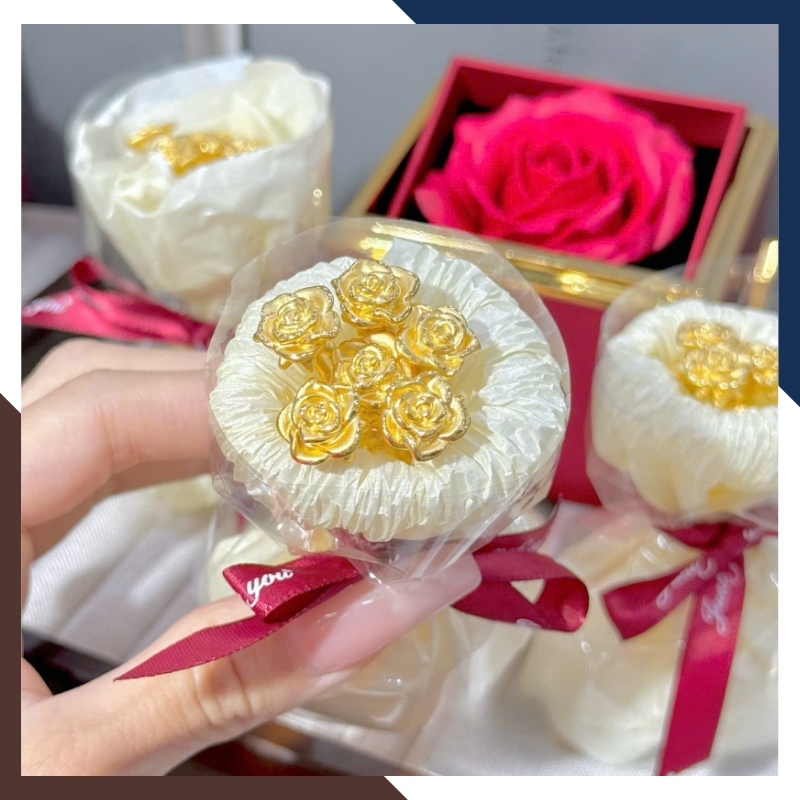Bó Hoa Hồng Bằng Vàng 24k 9999 – Quà Tặng Bạn Gái Ý Nghĩa